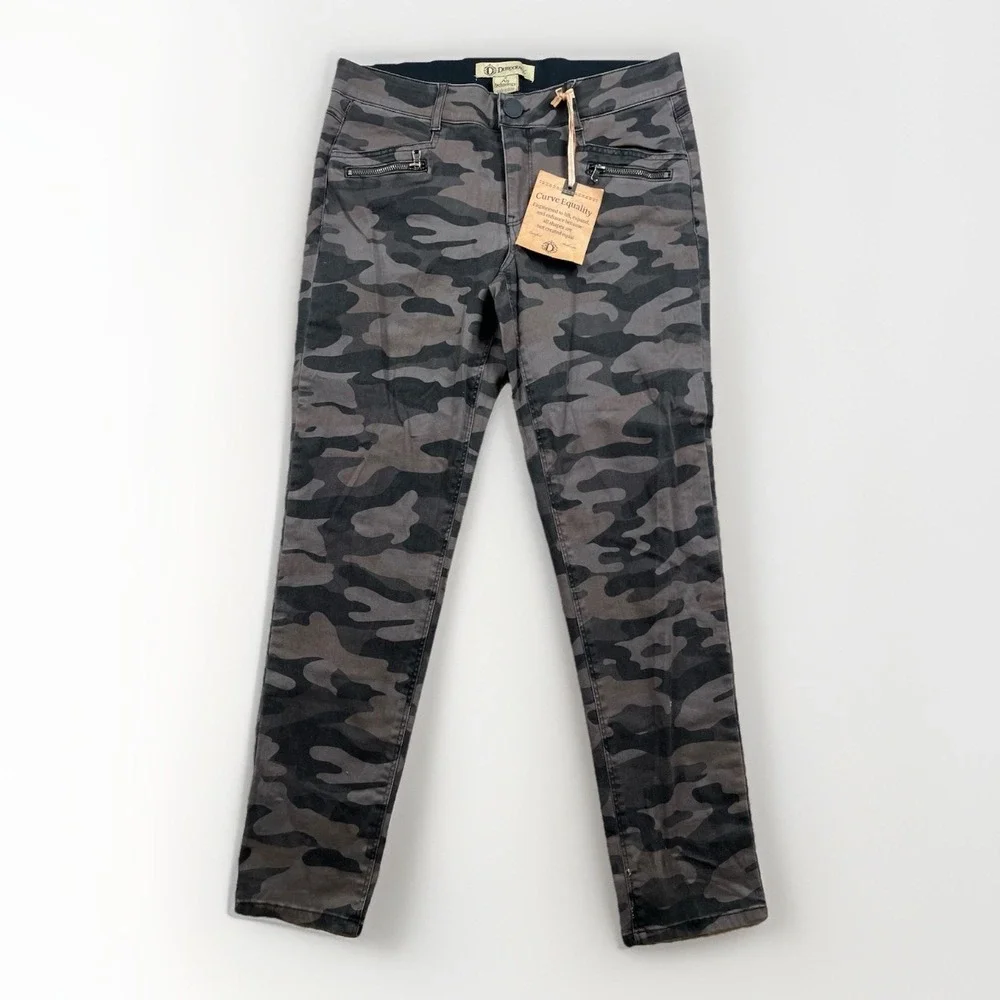 Democracy Jeans Womens 8 Gray Camo Ab Technology Skinny Ankle Stretch Pants